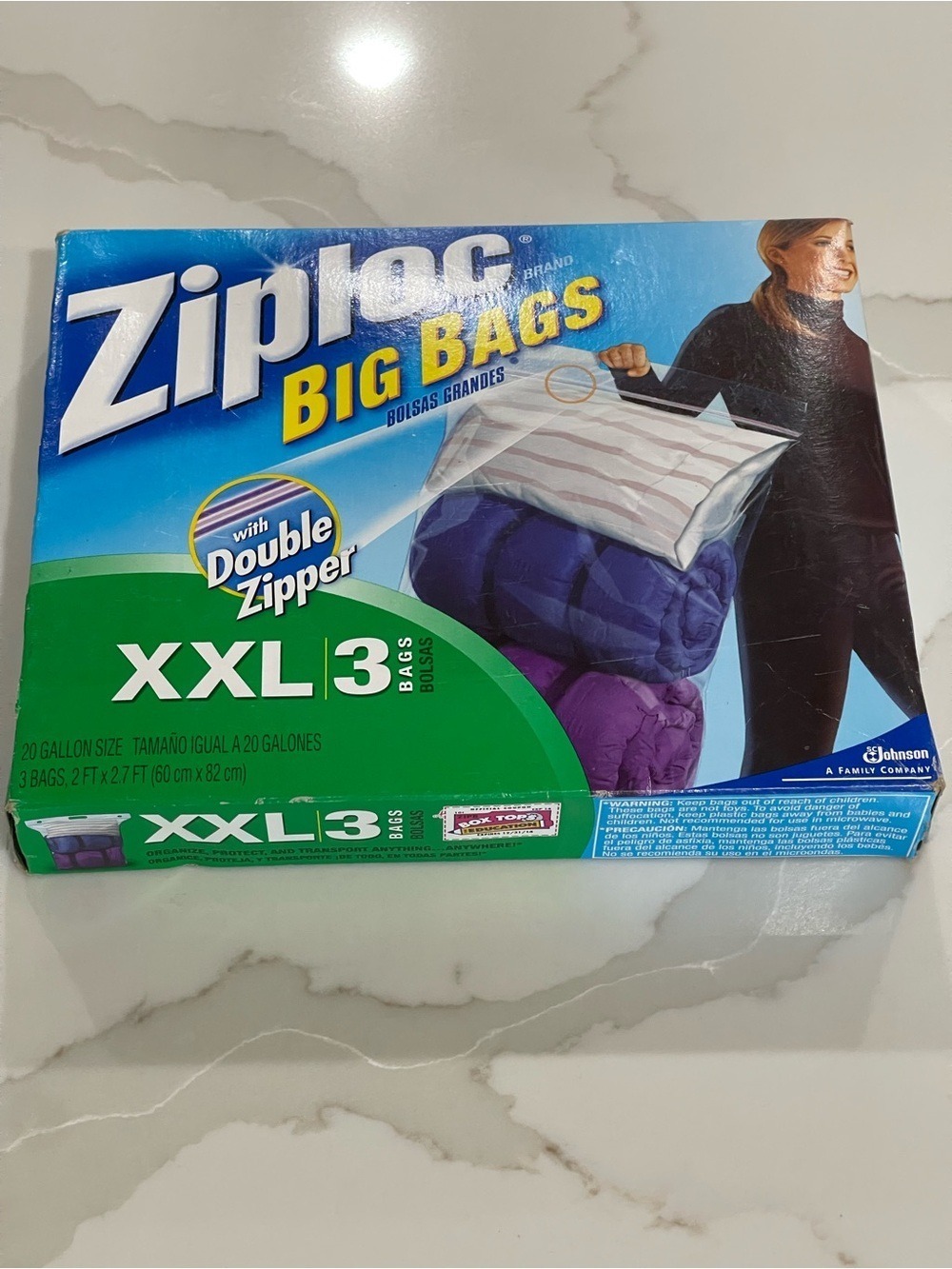 New Ziploc Big Bags Discontinued XXL 3 Bags 20 Gallon Sealed Box